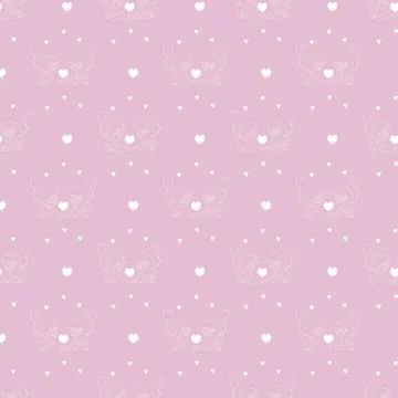 Seamless patterns. Kids collection. Cute children angels - a girl and a boy with Stock Illustration
