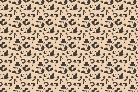 A seamless patterns of leopard on cream background. Wildlife seamless repea.. Stock Illustration