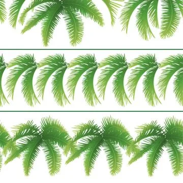 Seamless patterns, palm leaves Stock Illustration