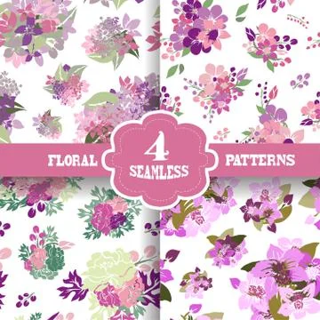 Seamless patterns set Stock Illustration
