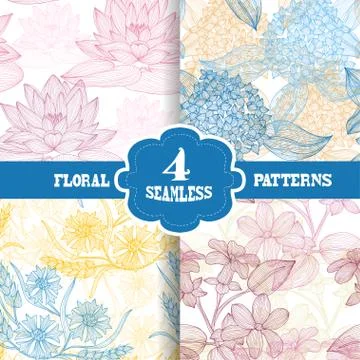 Seamless patterns set Illustrazione stock