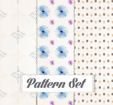 Seamless patterns set Stock Illustration