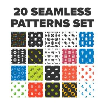 Seamless patterns set Stock Illustration