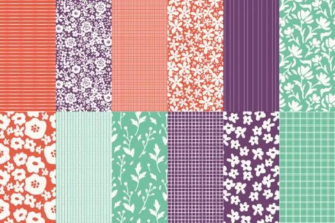 Seamless patterns set Stock Illustration