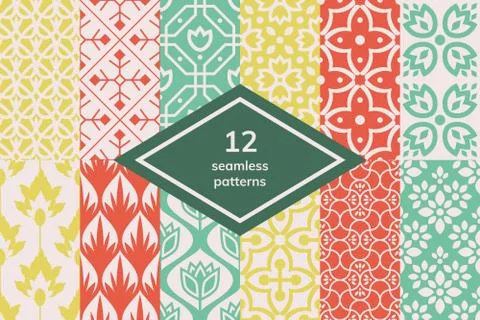 Seamless patterns set Stock Illustration