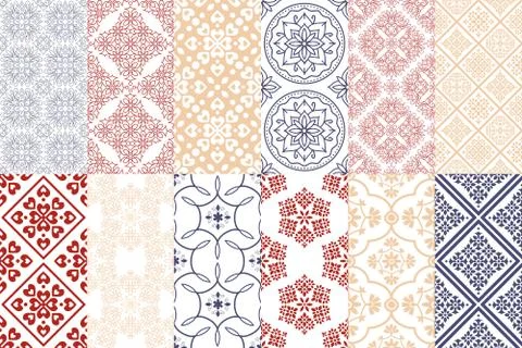 Seamless patterns set Stock Illustration