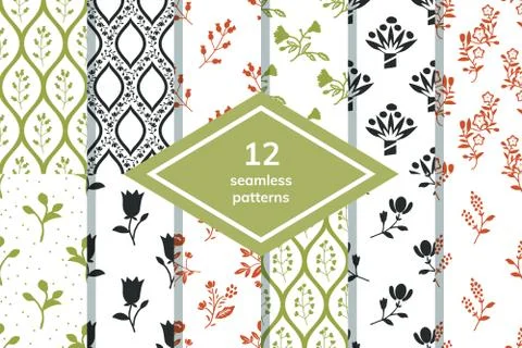 Seamless patterns set Stock Illustration