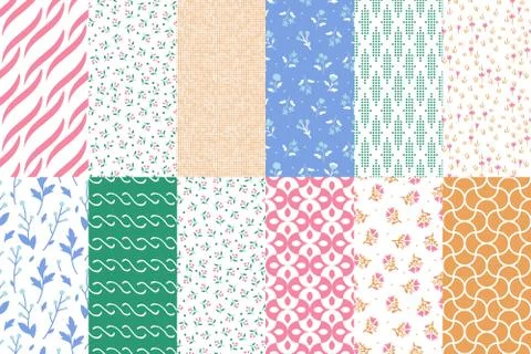 Seamless patterns set Stock Illustration