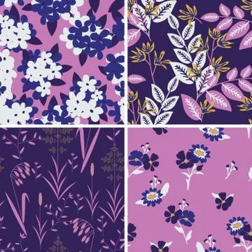 Seamless patterns set Stock Illustration