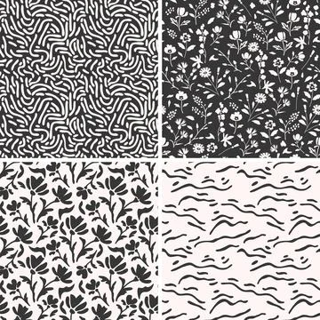 Seamless patterns set Stock Illustration