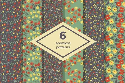 Seamless patterns set Stock Illustration