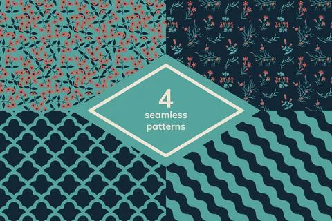 Seamless patterns set Stock Illustration