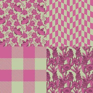 Seamless patterns set Stock Illustration