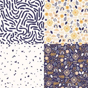 Seamless patterns set Illustrazione stock