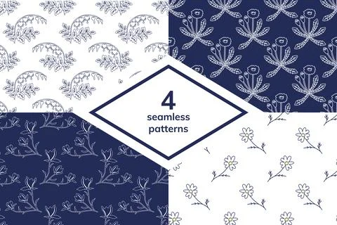 Seamless patterns set Stock-Illustration