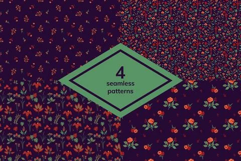 Seamless patterns set Illustrazione stock