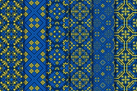 Seamless patterns set Illustrazione stock