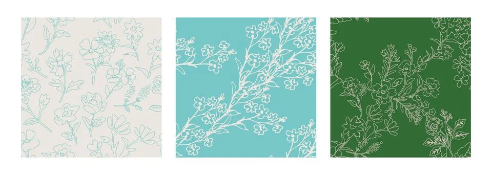 Seamless patterns set Stock Illustration