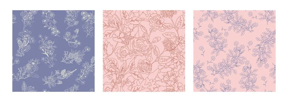 Seamless patterns set Stock Illustration