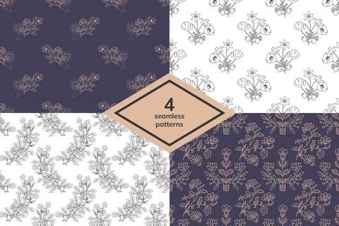 Seamless patterns set Stock Illustration