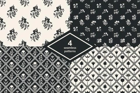 Seamless patterns set Illustrazione stock