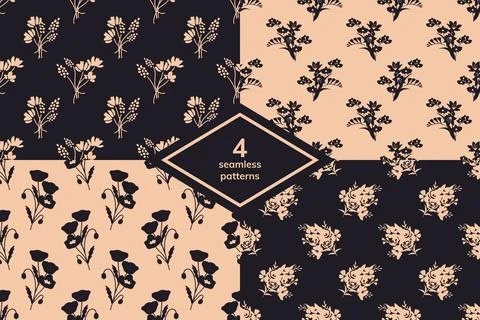 Seamless patterns set Stock Illustration