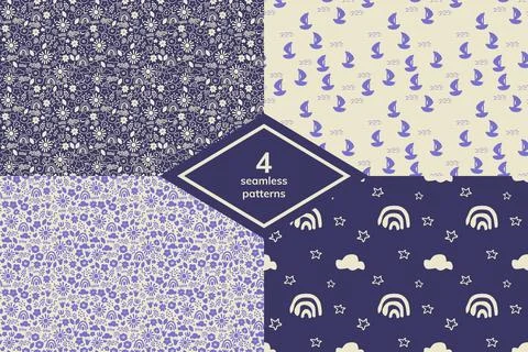 Seamless patterns set Illustrazione stock