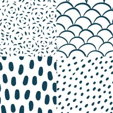 Seamless patterns set in scandinavian style. Abstract patterns for print on Stock Illustration
