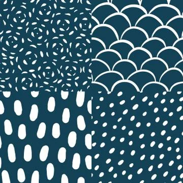 Seamless patterns set in scandinavian style. Abstract patterns for print on Stock Illustration
