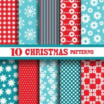 Seamless patterns with snowflakes, for invitations, cards, scrapbooking, print Stock Illustration