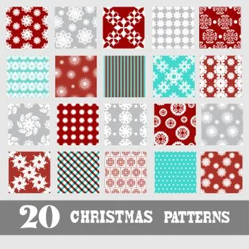 Seamless patterns with snowflakes, for invitations, cards, scrapbooking, print Stock Illustration