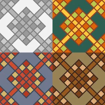 Seamless patterns of squares Illustrazione stock