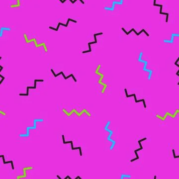 Seamless patterns in style of 80s with zigzag イラスト素材