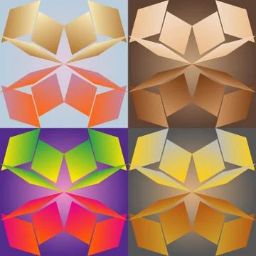 Seamless patterns stylized under glass Illustrazione stock