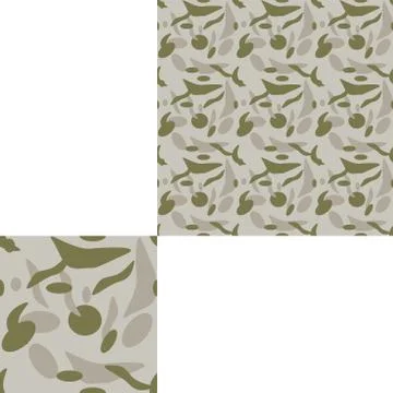 Seamless patterns of summer camouflage with pattern unit. Stock Illustration