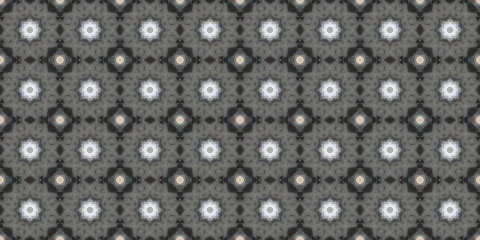 Seamless patterns. Texture of a geometric repeating pattern. Kaleidoscopic .. Stock Illustration