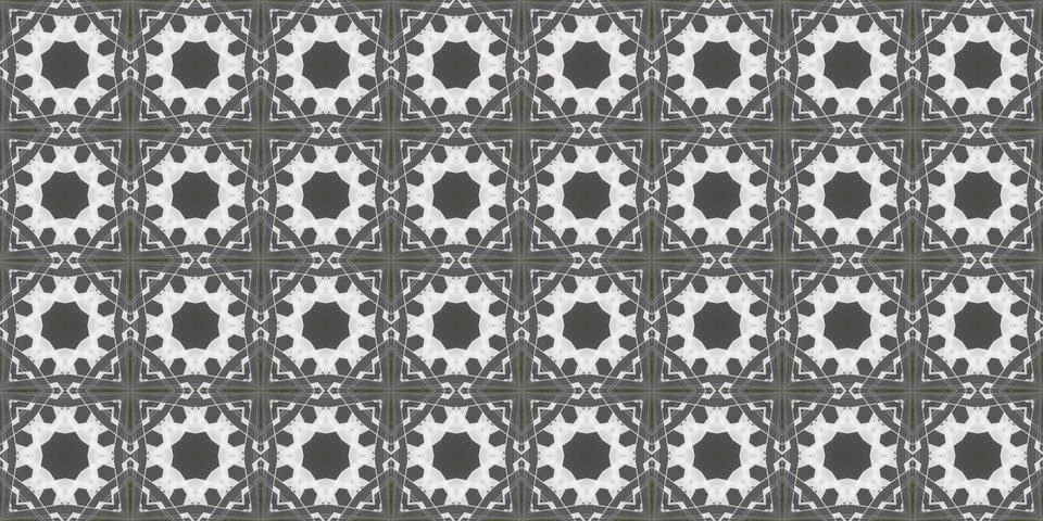 Seamless patterns. Texture of a geometric repeating pattern. Kaleidoscopic .. Stock Illustration