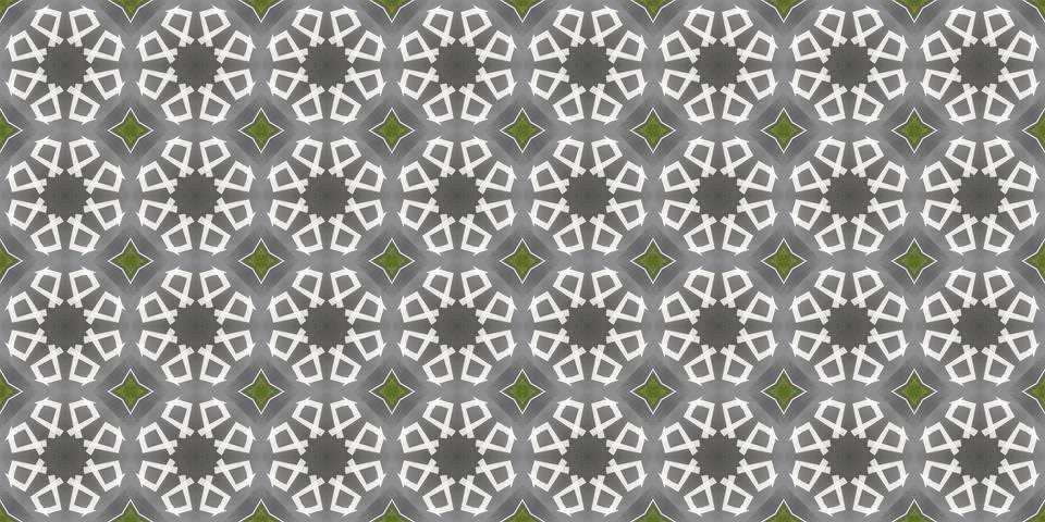 Seamless patterns. Texture of a geometric repeating pattern. Kaleidoscopic .. Stock Illustration