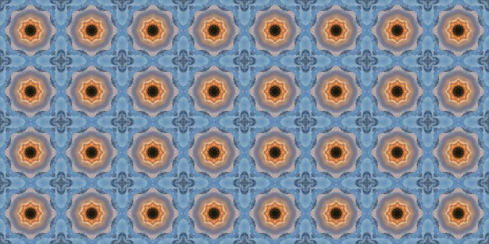 Seamless patterns. Texture of a geometric repeating pattern. Kaleidoscopic .. Stock Illustration