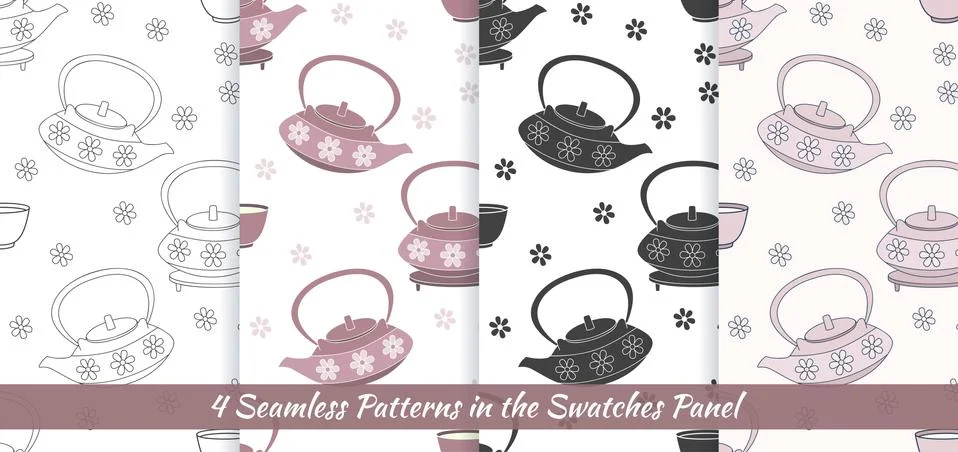 Seamless patterns with Thai massage, spa elements Stock Illustration