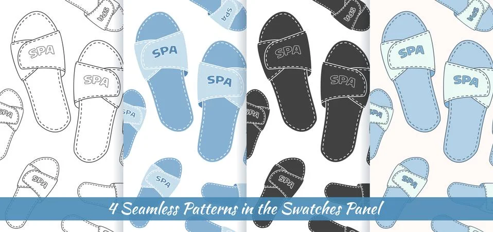 Seamless patterns with Thai massage, spa elements Stock Illustration
