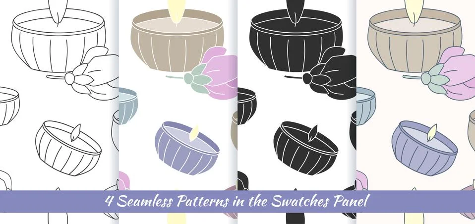 Seamless patterns with Thai massage, spa elements Stock Illustration