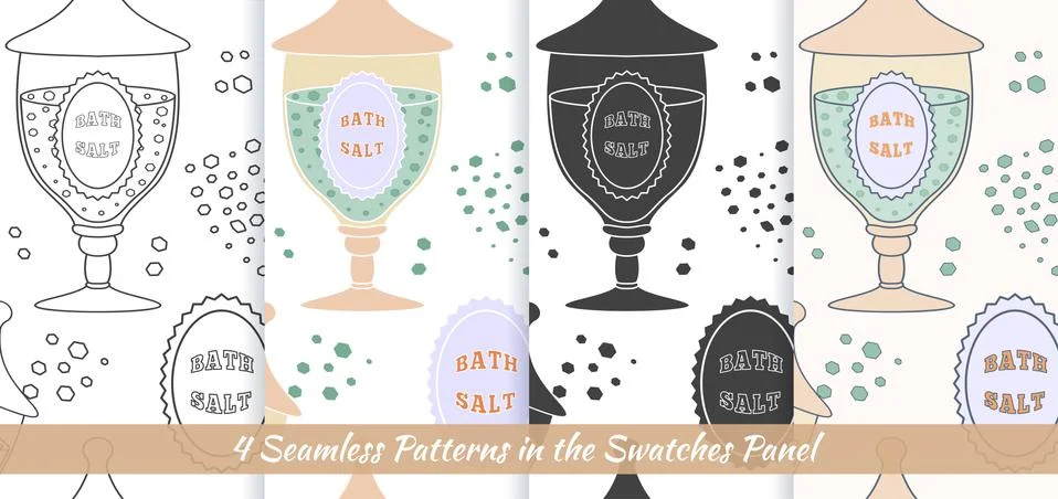 Seamless patterns with Thai massage, spa elements Stock Illustration