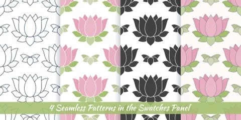 Seamless patterns with Thai massage, spa elements Stock Illustration