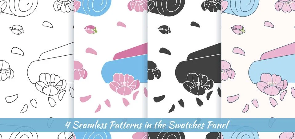 Seamless patterns with Thai massage, spa elements Illustrazione stock