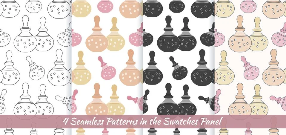 Seamless patterns with Thai massage, spa elements Stock Illustration