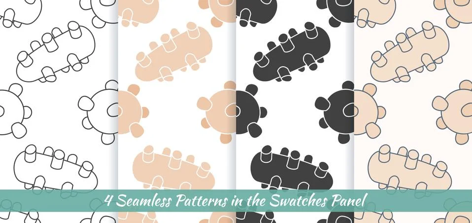 Seamless patterns with Thai massage, spa elements Stock Illustration