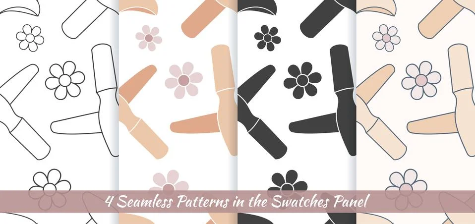 Seamless patterns with Thai massage, spa elements Stock Illustration