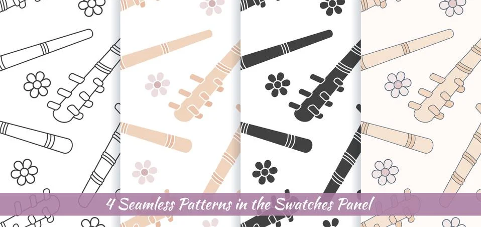 Seamless patterns with Thai massage, spa elements Stock Illustration