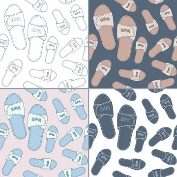 Seamless patterns with Thai massage, spa elements Stock Illustration